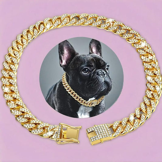 Rhinestone Decorated Dog Chain