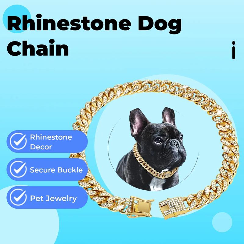 Rhinestone Decorated Dog Chain