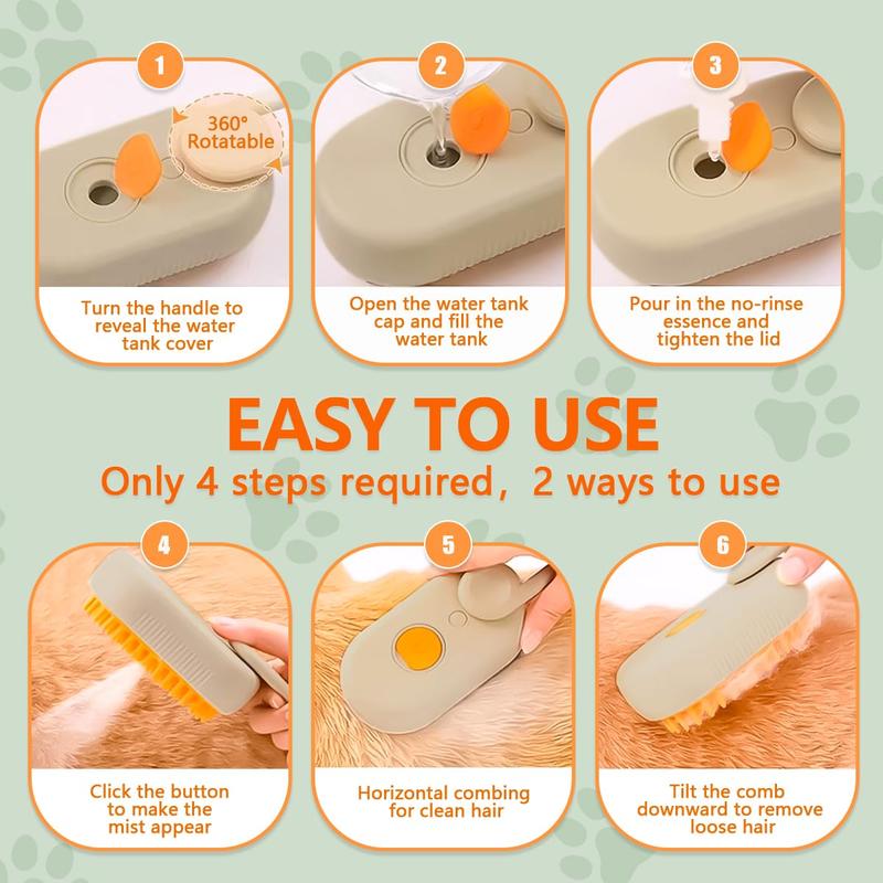 Pet Steam Brush,Cat Dog Hair Remover