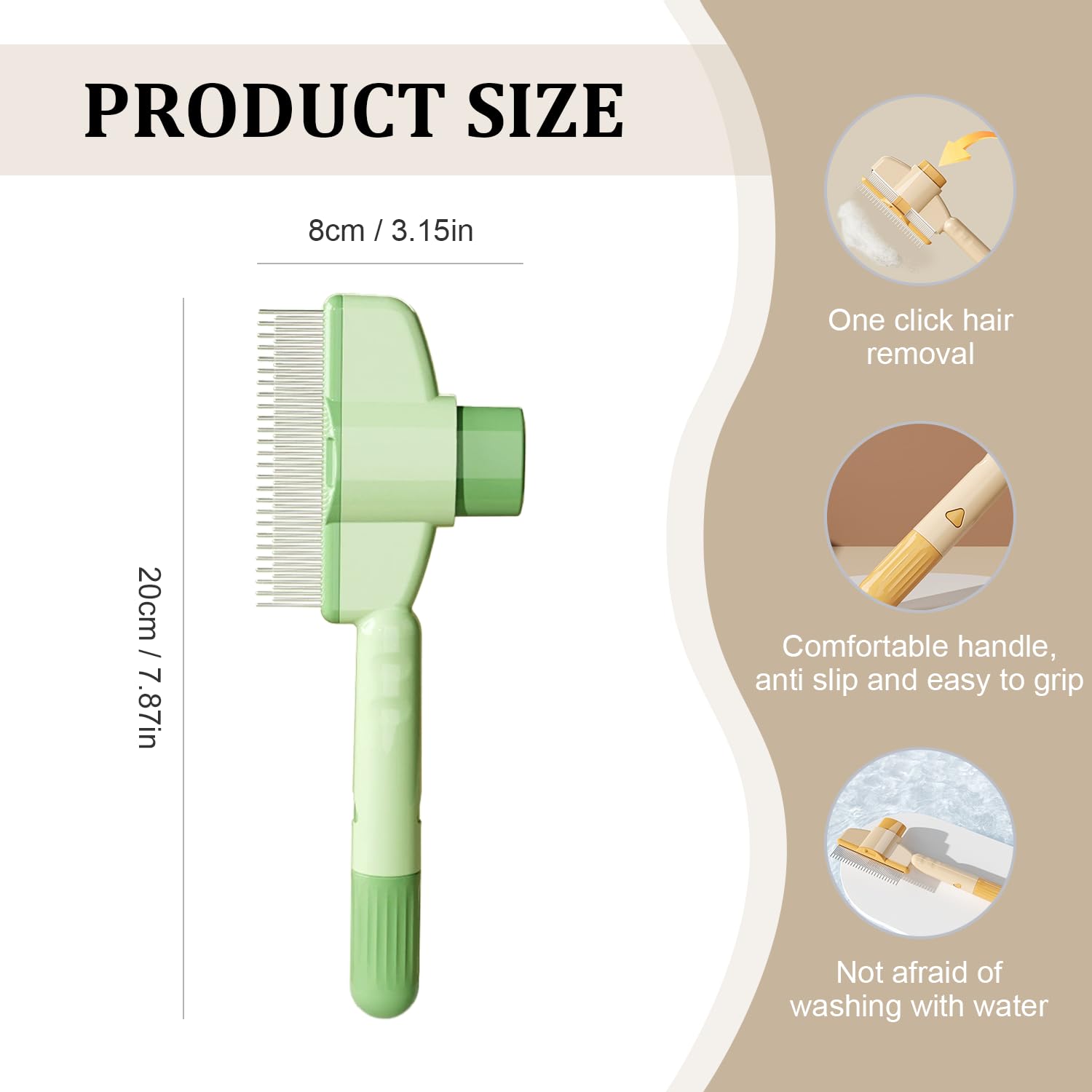 Flea Comb for Cats Dogs Brush for Shedding Pet Hair Removal Comb with Long & Short Stainless Steel Teeth for Deshedding
-