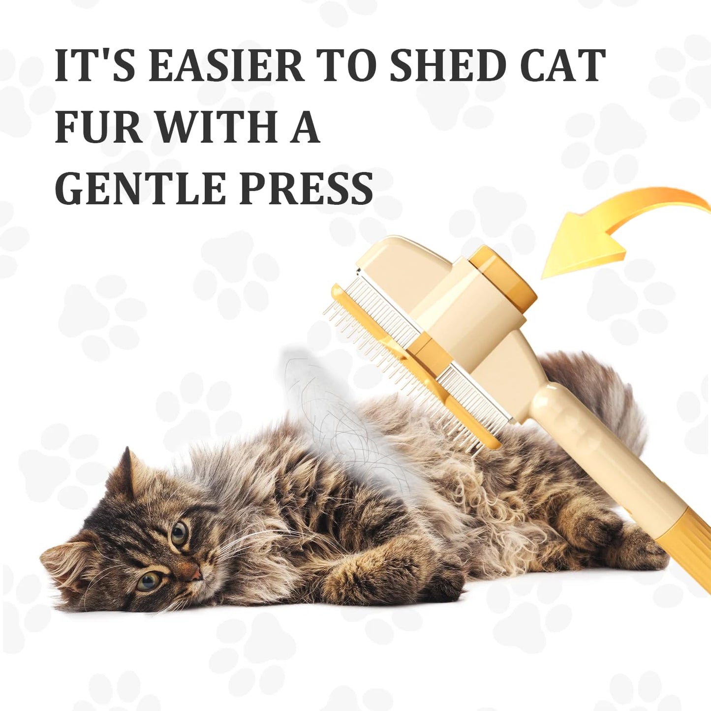 Flea Comb for Cats Dogs Brush for Shedding Pet Hair Removal Comb with Long & Short Stainless Steel Teeth for Deshedding