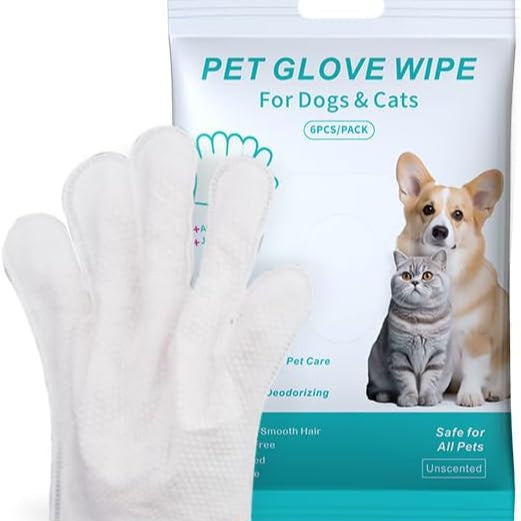 Pet Glove Wipe—Cleaning Grooming Wipes 6PCS