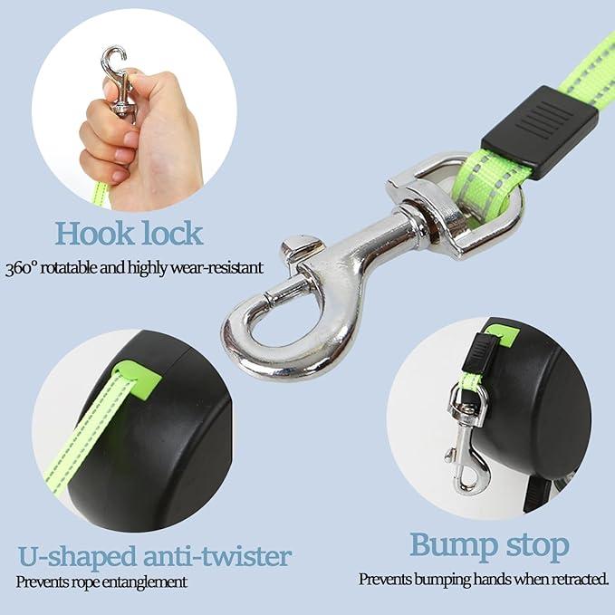 Tangle-Free Dual Dog Leash with 360° Swivel Head