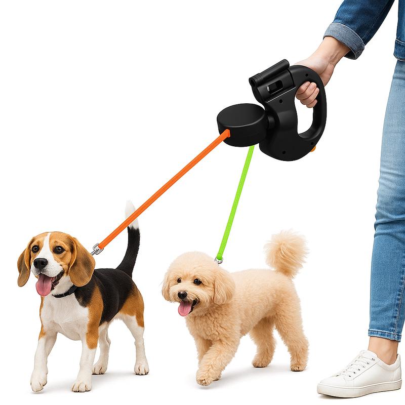 Tangle-Free Dual Dog Leash with 360° Swivel Head