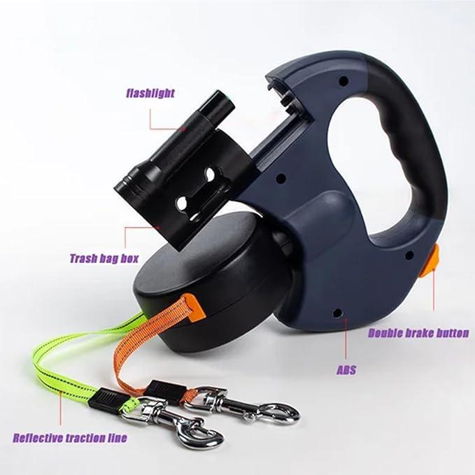 Tangle-Free Dual Dog Leash with 360° Swivel Head