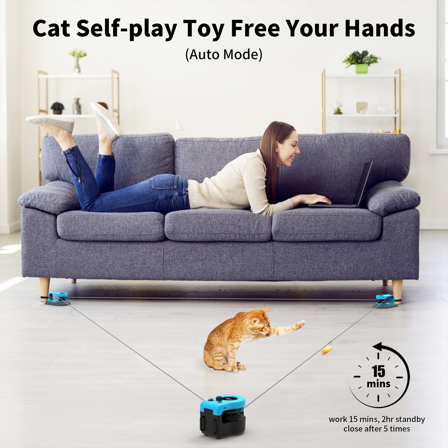 Upgraded Interactive Cat Toy for Indoor Cats